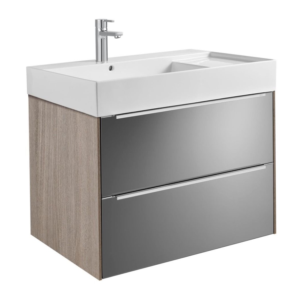 32752B000 + 857001403 Unik (base unit and basin) CITY OAK / DARK MIRROR