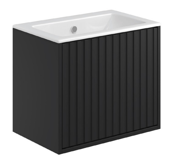 Allisa 600 Wall Hung Vanity Unit & Basin - One Draw - Matte Black