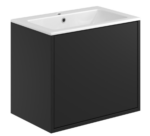 Allisa 600 Wall Hung Vanity Unit & Basin - Matte Black
