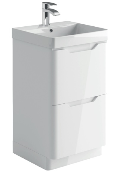 Brun 500 Floor Standing Vanity Unit & Basin - Gloss White