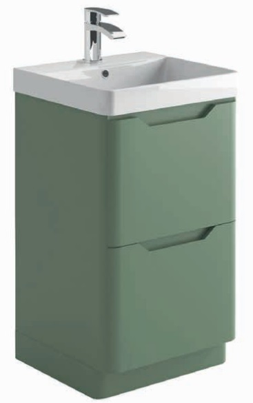 Brun 500 Floor Standing Vanity Unit & Basin - Green