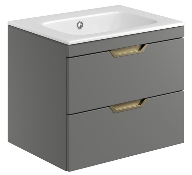 Corola 590 x 440 Wall Hung Vanity Unit & Basin - Dust Grey