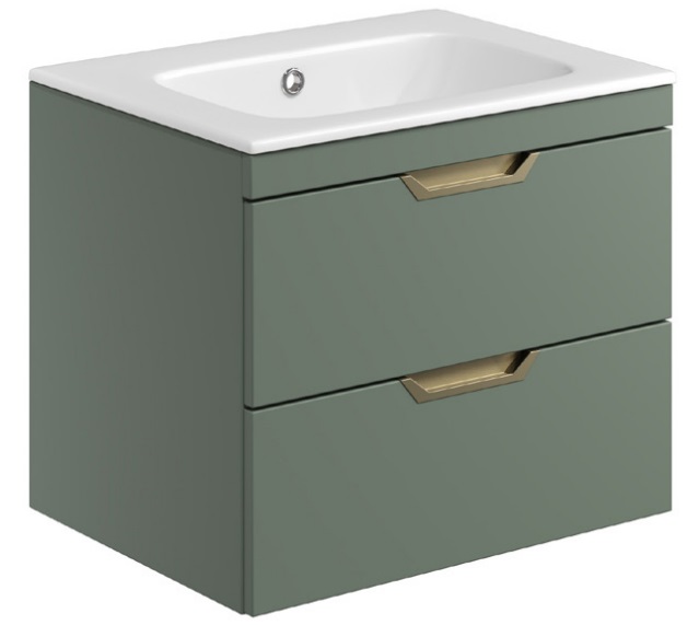 Corola 590 x 440 Wall Hung Vanity Unit & Basin - Reed Green