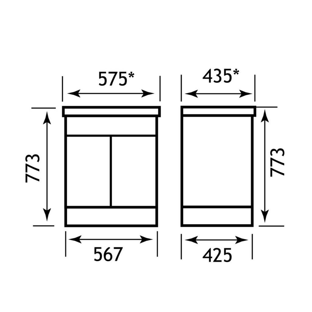 New classic 600 vanity unit White Ash