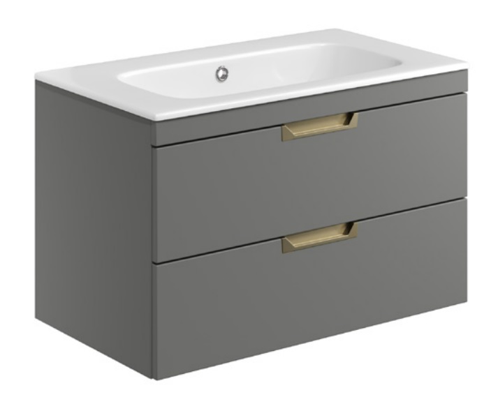 Corola 800 x 440 Wall Hung Vanity Unit & Basin - Dust Grey