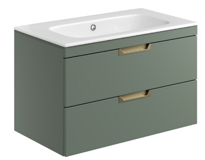 Corola 800 x 440 Wall Hung Vanity Unit & Basin - Reed Green