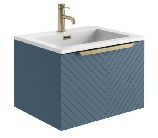 Carlon 600 Wall Hung Vanity Unit & Basin - Blue