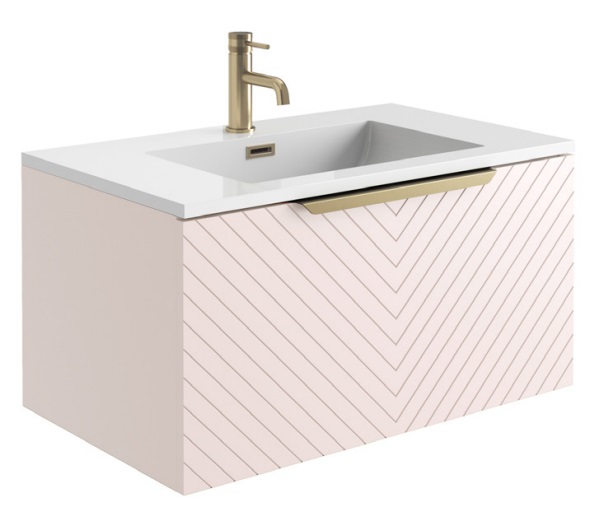 Carlon 800 Wall Hung Vanity Unit & Basin - Pink