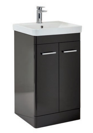Rowlan 600 Floor Standing Vanity Unit & Basin - Wolf Grey