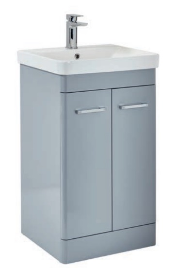 Rowlan 600 Floor Standing Vanity Unit & Basin - Pebble Grey