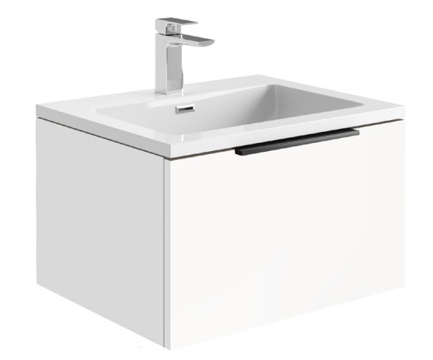 Driven 600 x 480 Wall Hung Vanity Unit & Basin - Matt White 
