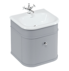 Chalfont 550 vanity unit with drawer Classic Grey & small roll top basin with No Legs (Wall Hung)