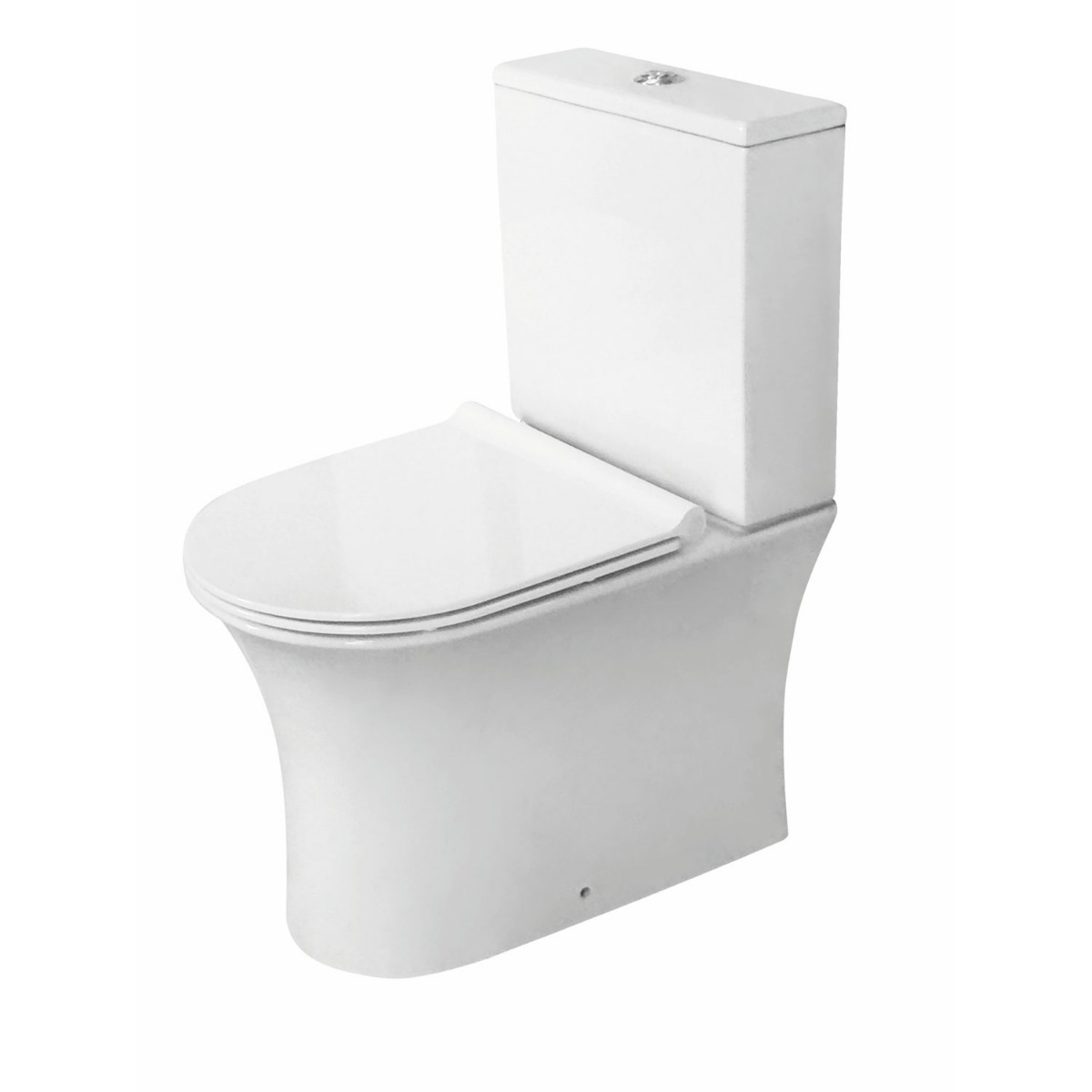 Darlo Rimless Close Coupled Toilet , Cistern & Pan 