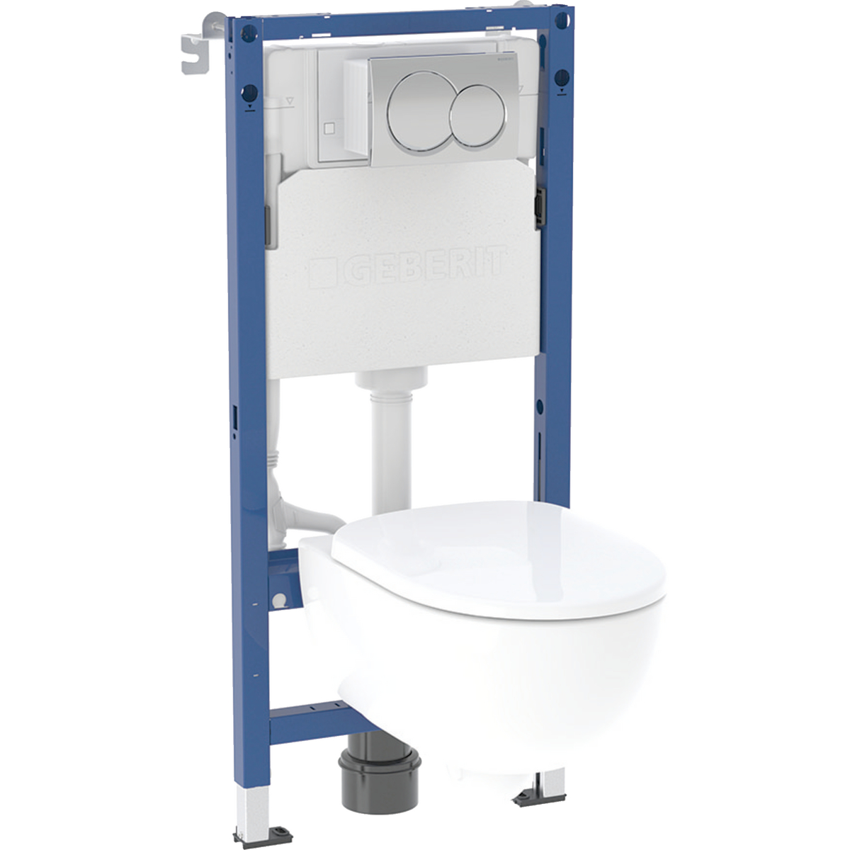 Geberit Wall-Hung 4-in-1 Frame, Flush Plate, Selnova Rimless Pan & Soft Close Seat Pack