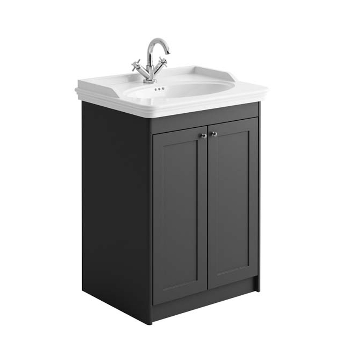 Traditionally 600 Freestanding Vanity Unit & Basin - Charcoal Grey