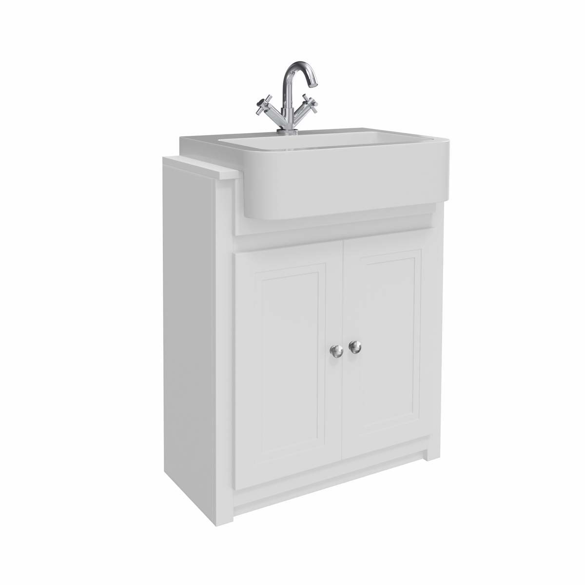 Traditionally 660 Freestanding Vanity Unit & Basin - Chalk White