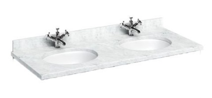 Minerva Carrara White with Double Vanity Bowl