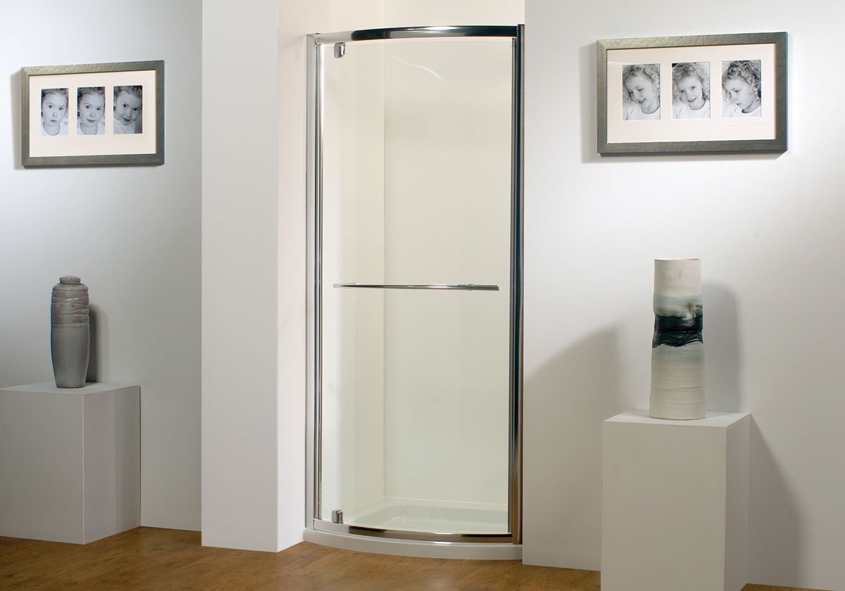 800mm Bowed Pivot Shower Door