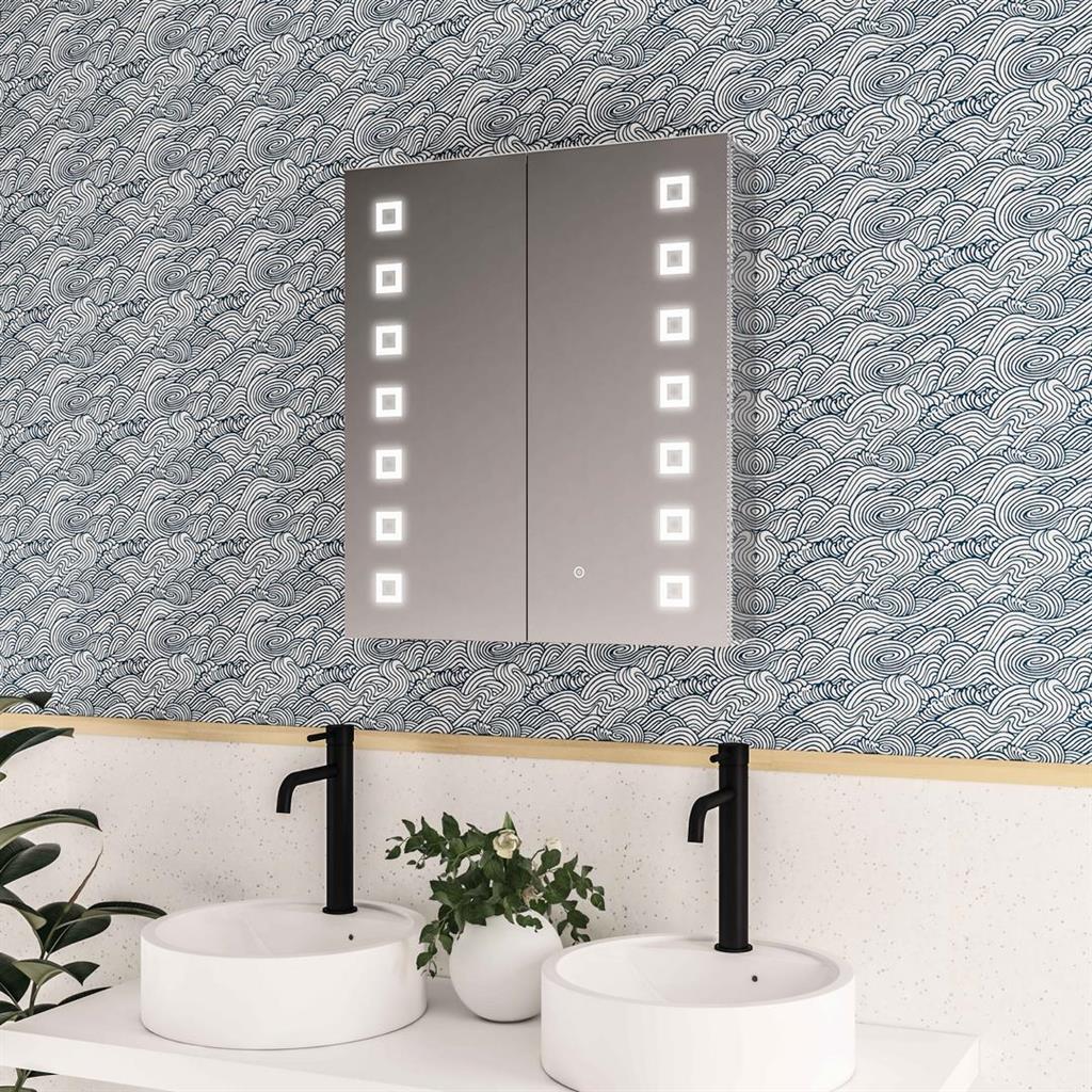 Chiana 800x700mm 2 door LED mirror