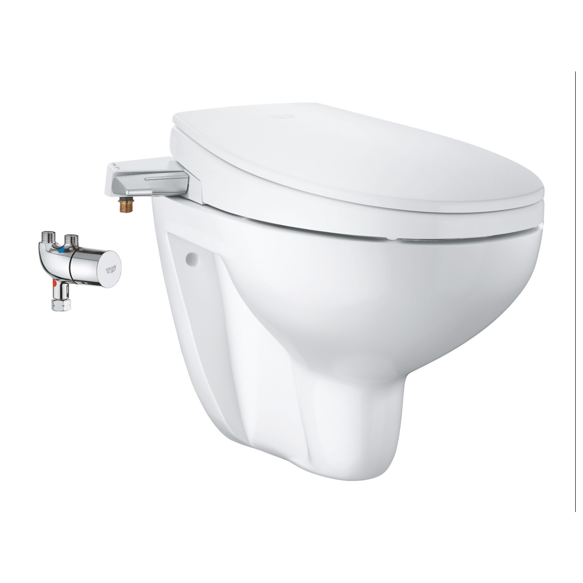 Bau Ceramic Manual Bidet Seat 3-In-1 Set, Wall Hung