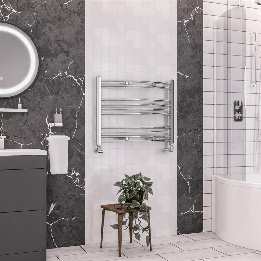 Wendover Curved Multirail 600 x 750 Chrome