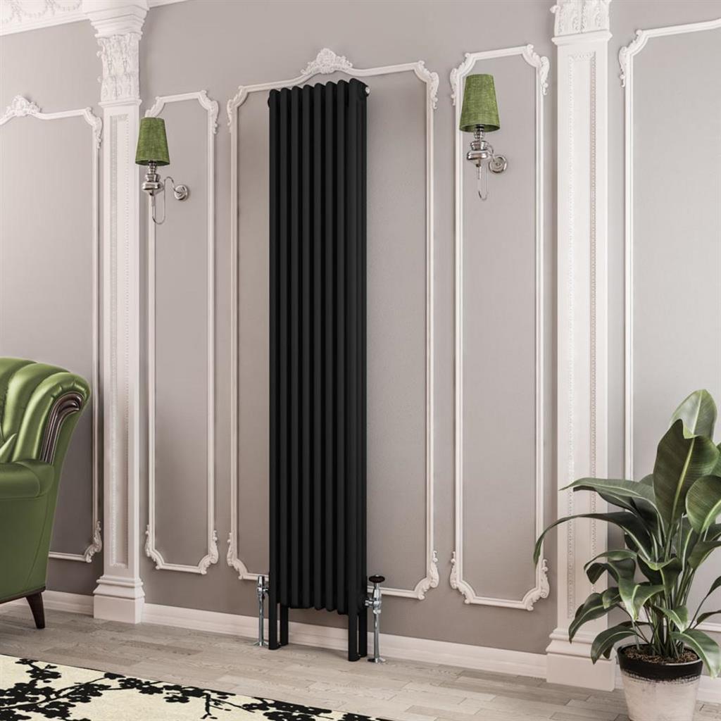Imperia 3 Column Radiator 1800 x 380mm Matt Black