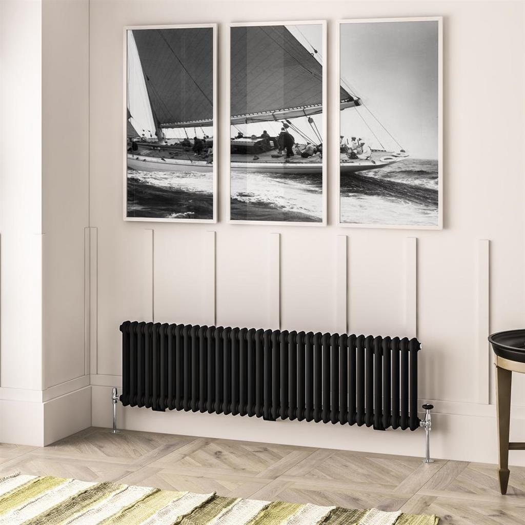 Imperia 2 Column Radiator 450 x 1460mm Matt Black