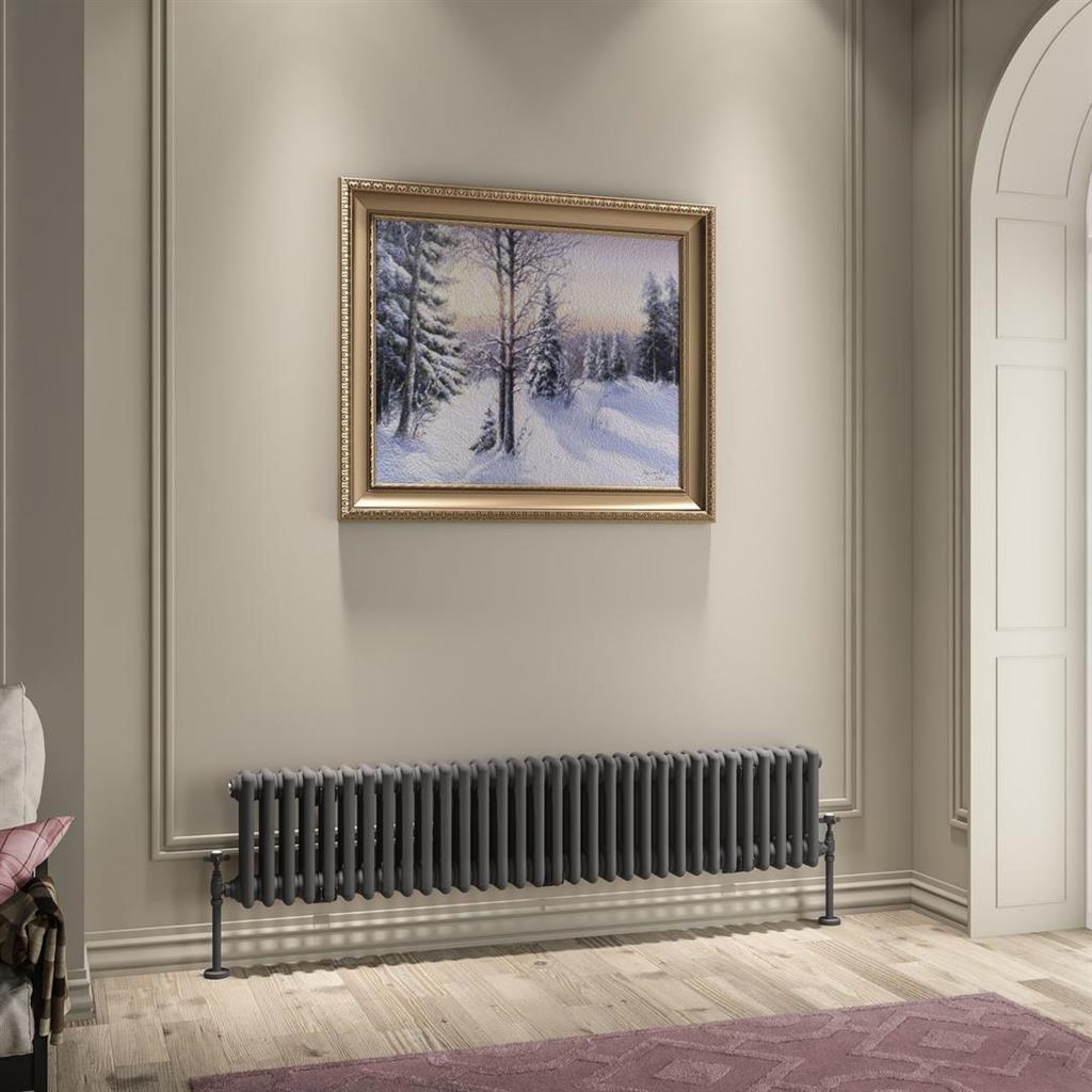 Imperia 3 Column Radiator 300 x 1460mm Matt Anthracite