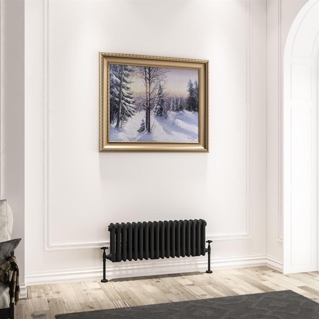 Imperia 3 Column Radiator 300 x 830mm Matt Black