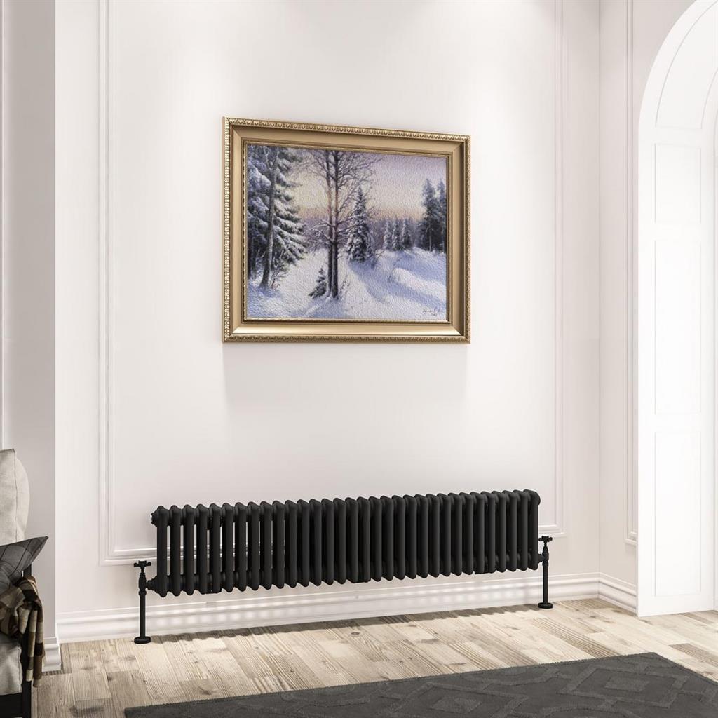 Imperia 3 Column Radiator 300 x 1460mm Matt Black