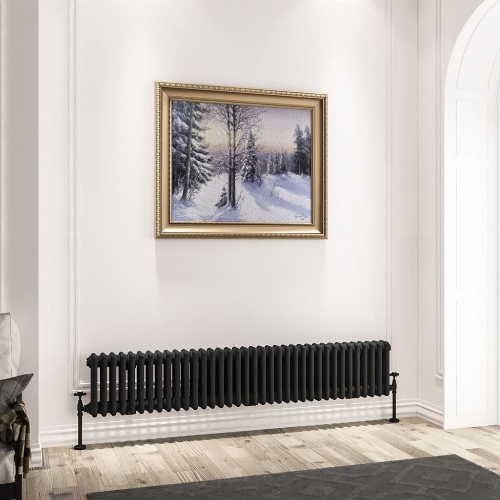Imperia 3 Column Radiator 300 x 1640mm Matt Black