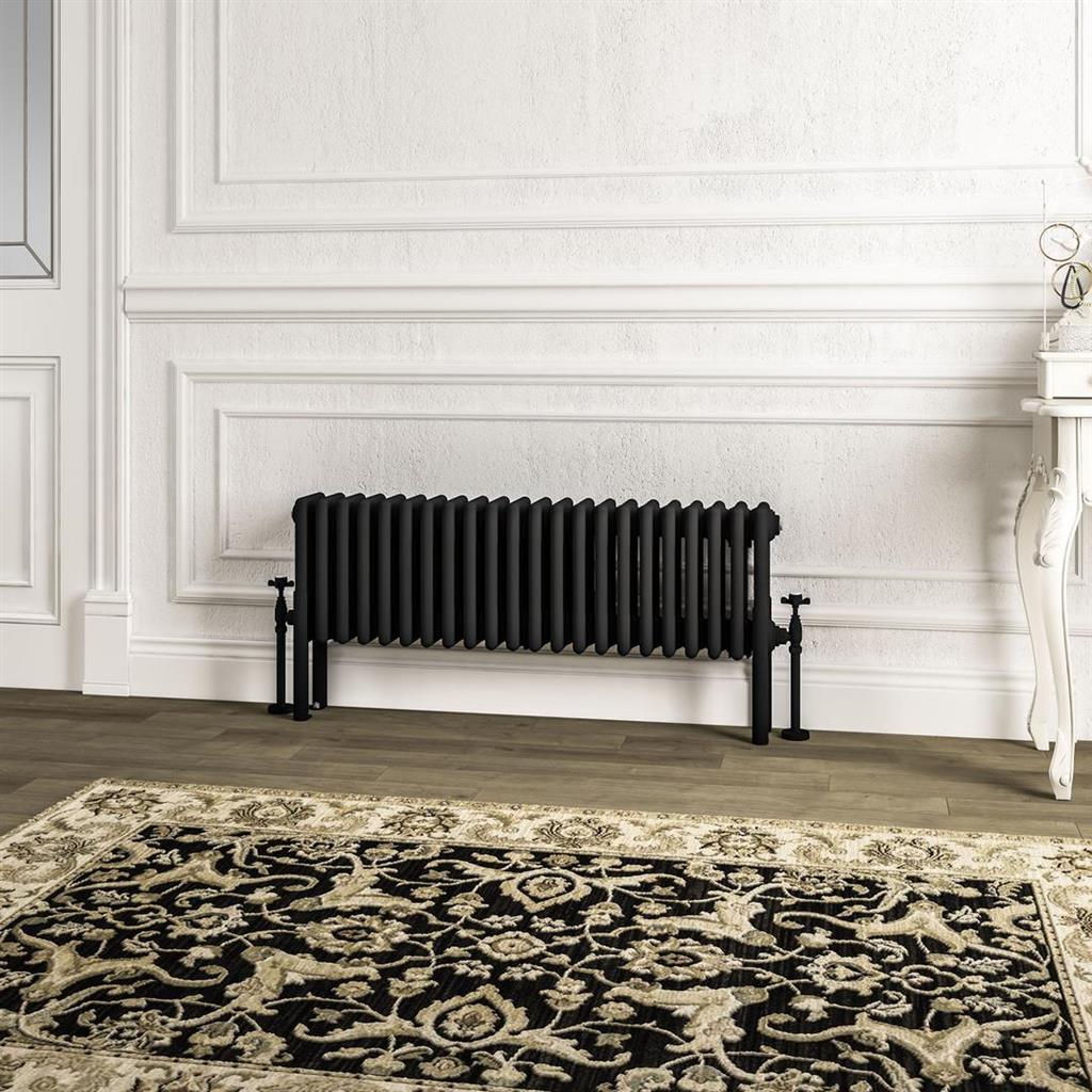 Imperia 4 Column Radiator 300 x 1010mm Matt Black