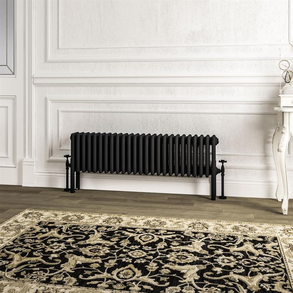 Imperia 4 Column Radiator 300 x 1145mm Matt Black