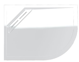 Kudos Connect2 Offset Quadrant Slip Resistant Shower Tray 900 x 800mm Left Hand