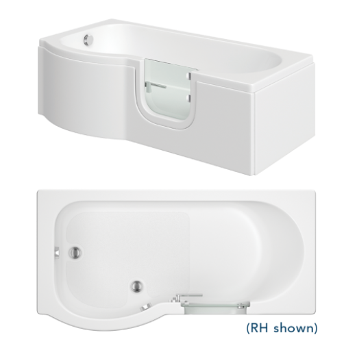 P-shaped concert Easy Access Bath 1675 X 850mm