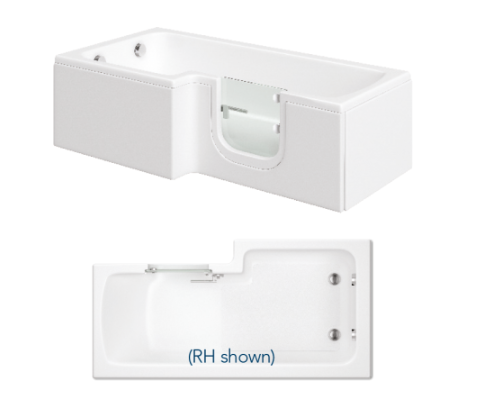 L Shaped Solarna Easy Access Bath 1700 X 850mm