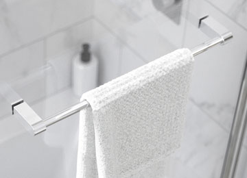 Two Panel Out-Swing 6mm including towel rail (LH)