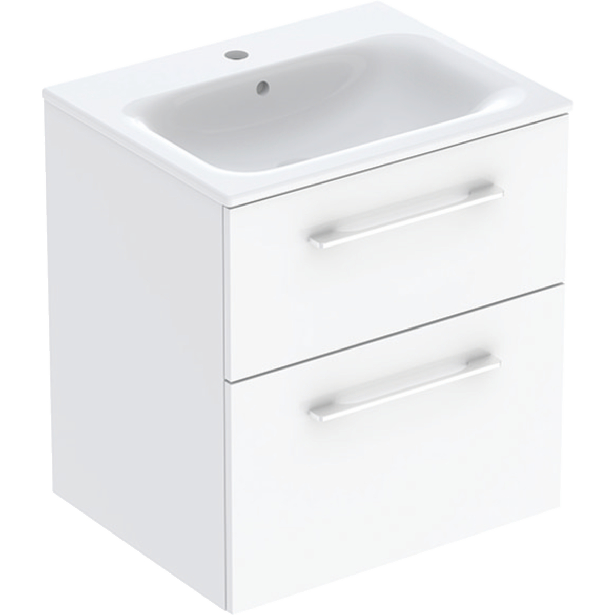 Selnova Square Vanity Basin With Cabinet, Two Drawers 600mm - White