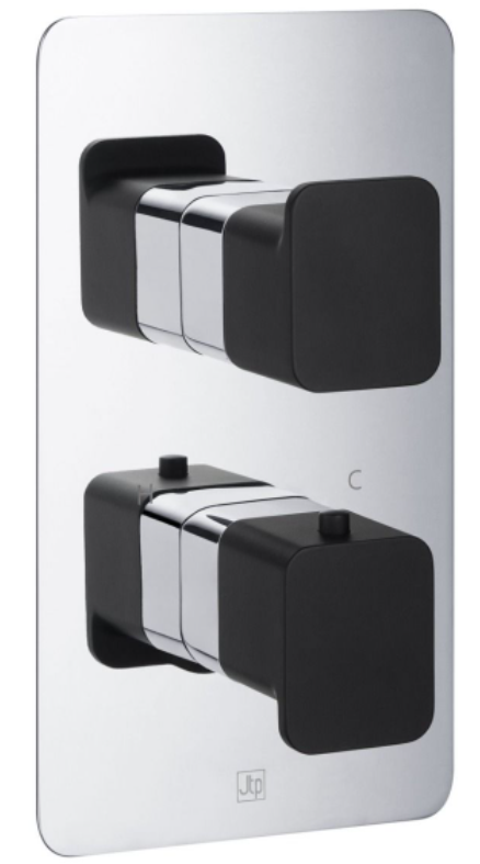 JTP - AXEL Thermostatic Concealed 1 Outlet Shower Valve Matt Black Handle