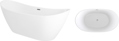 Trojan Emerald Double Ended Twin Skin Slipper Bath 1800 x 800mm - Gloss White