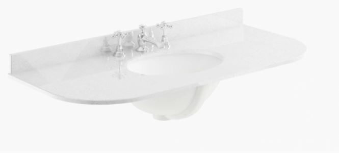 BAYC255 1000MM Marble Single Bowl With Radius 3 Tap Hole