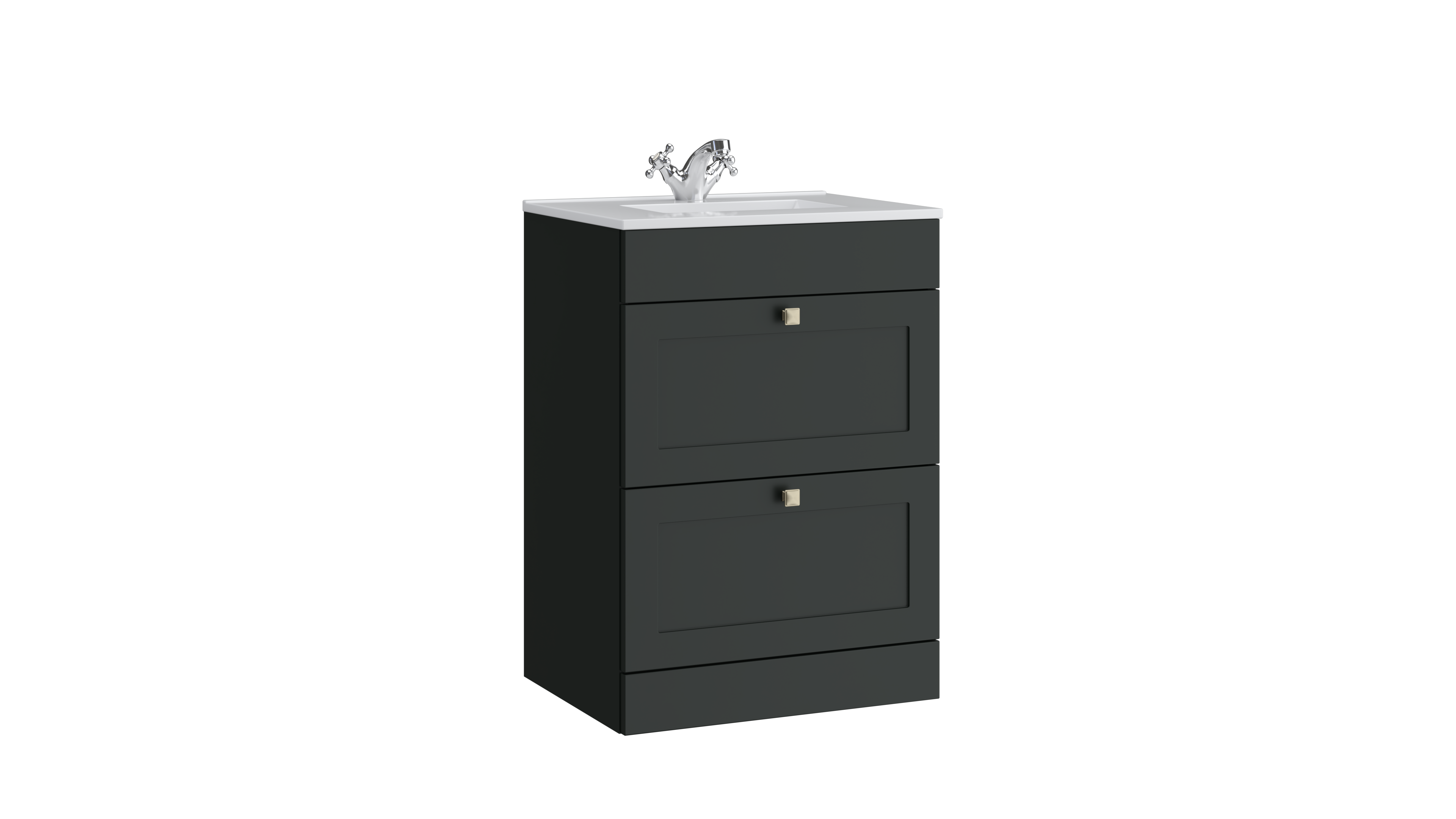 Sanctuary 600mm 2 Drawer Floor Standing Unit Matt Anthracite