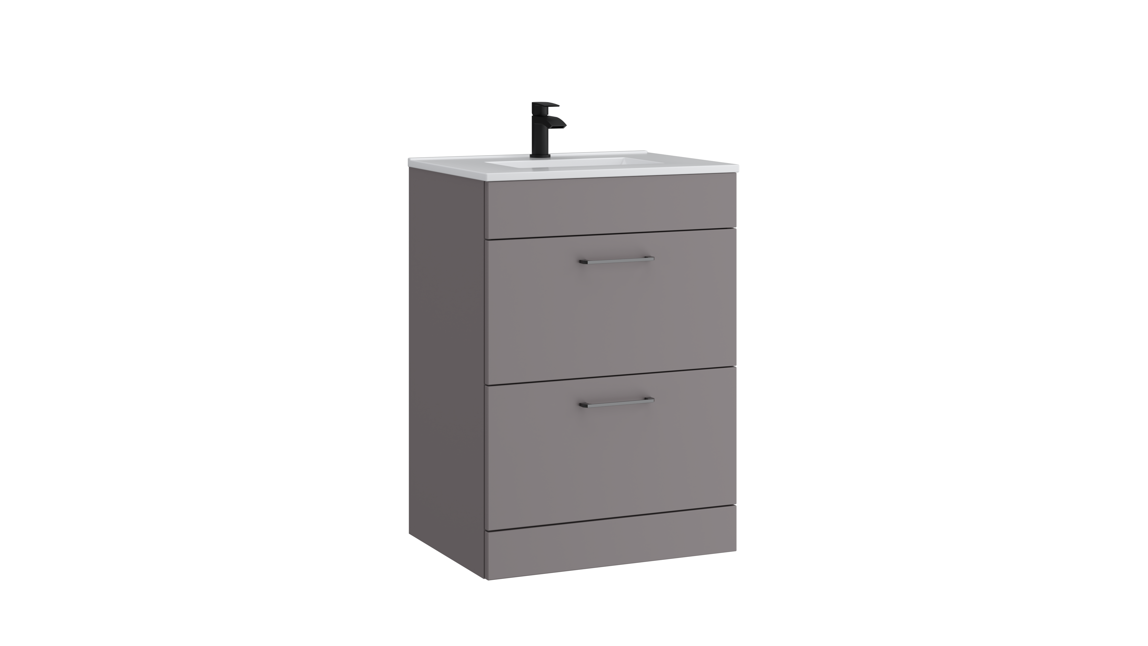 Dove 600mm 2 Drawer Floor Standing Unit Slate Grey