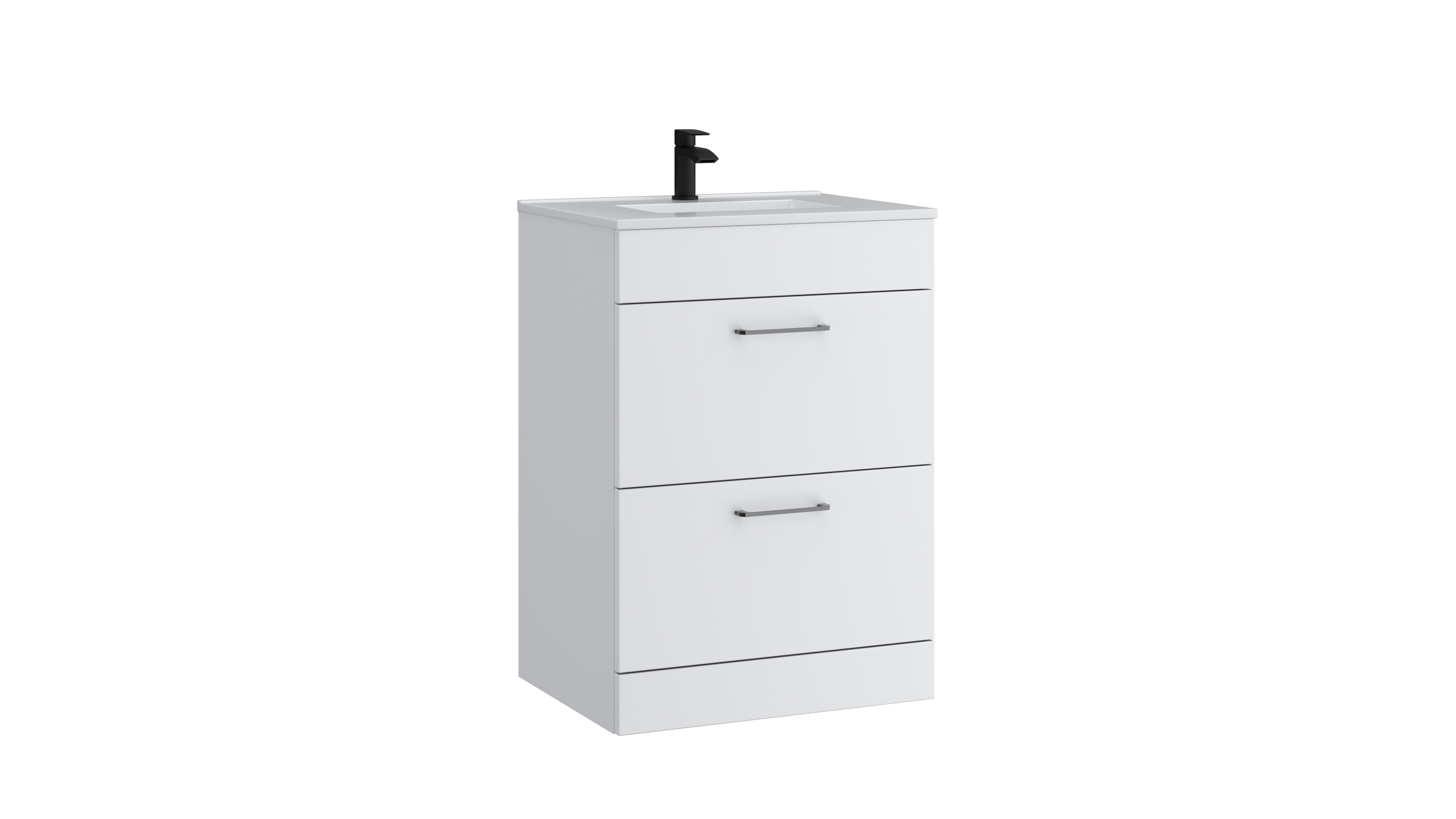 Dove 600mm 2 Drawer Floor Standing Unit Matt White
