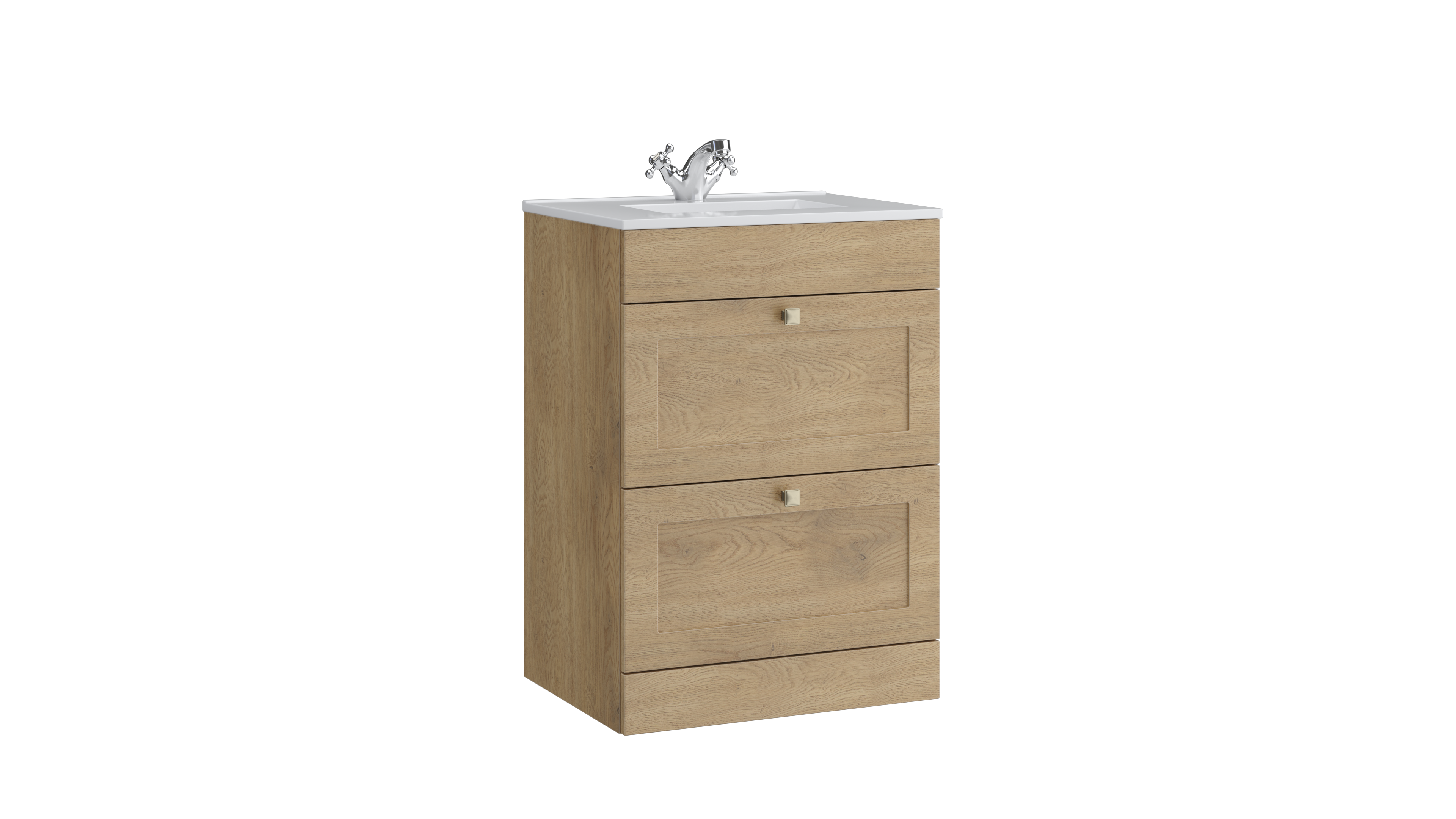 Sanctuary 600mm 2 Drawer Floor Standing Unit Torro Oak