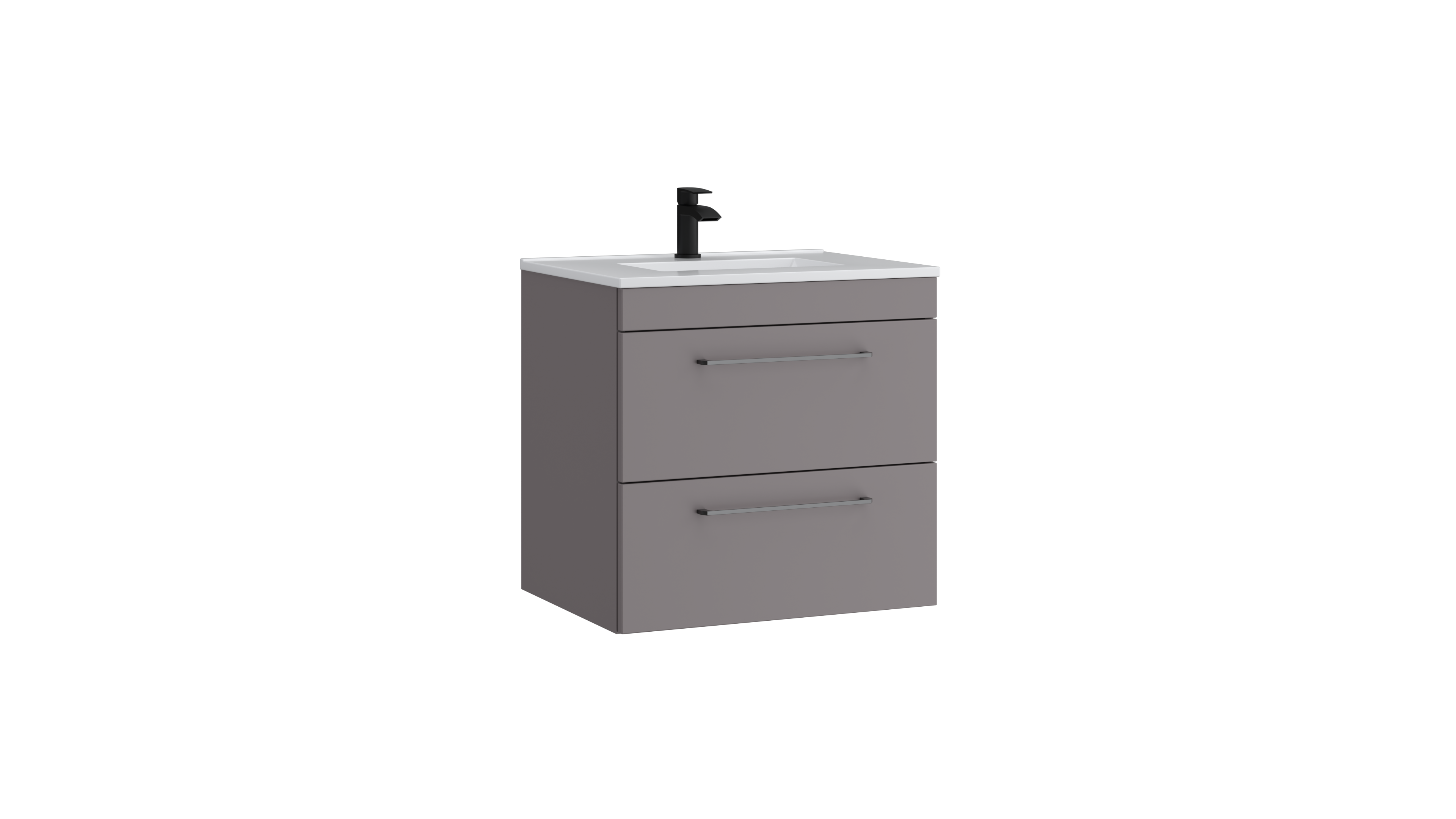 Dove 600mm 2 Drawer Wall Mounted Unit Slate Grey