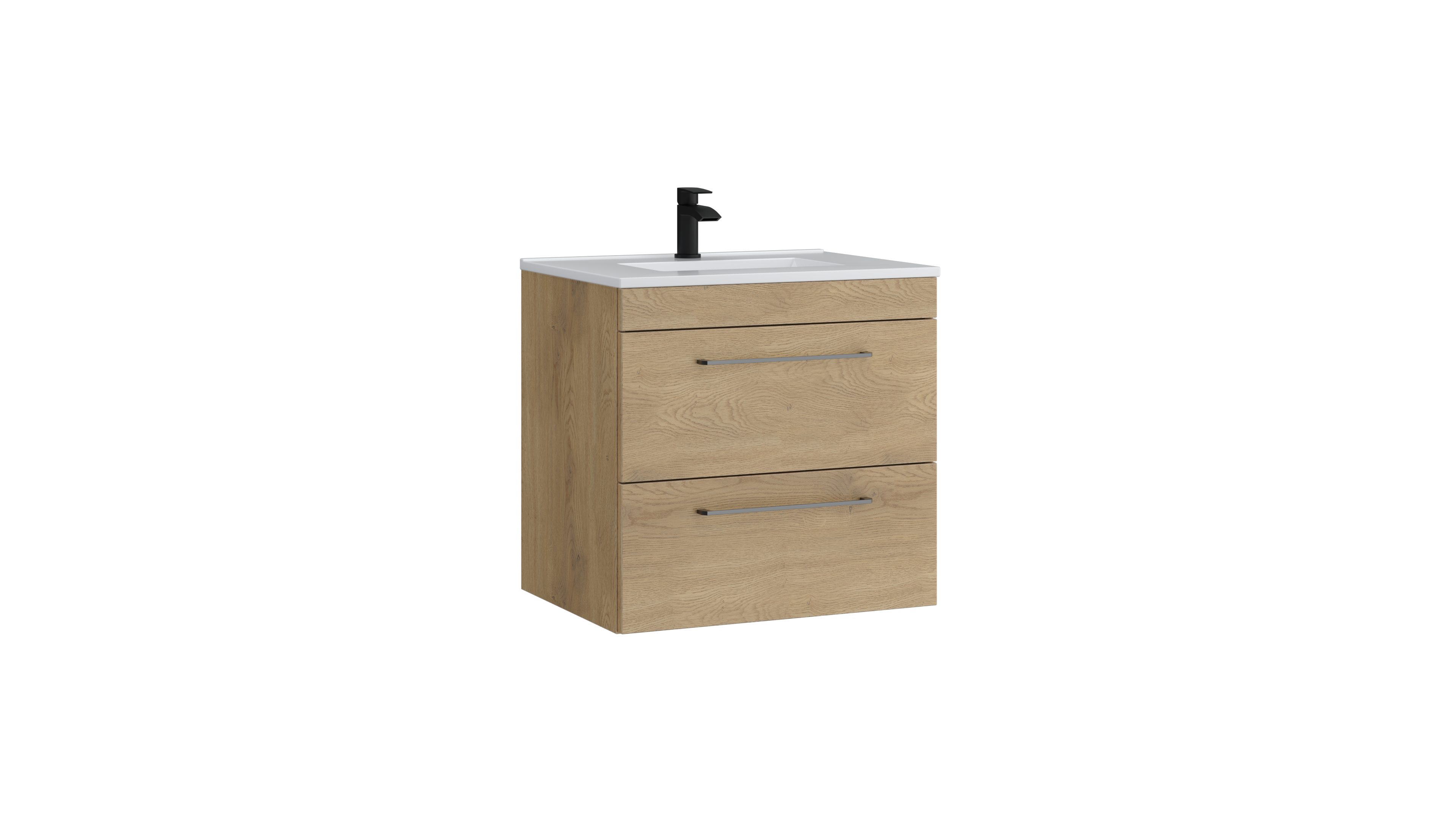Dove 600mm 2 Drawer Wall Mounted Unit Torro Oak