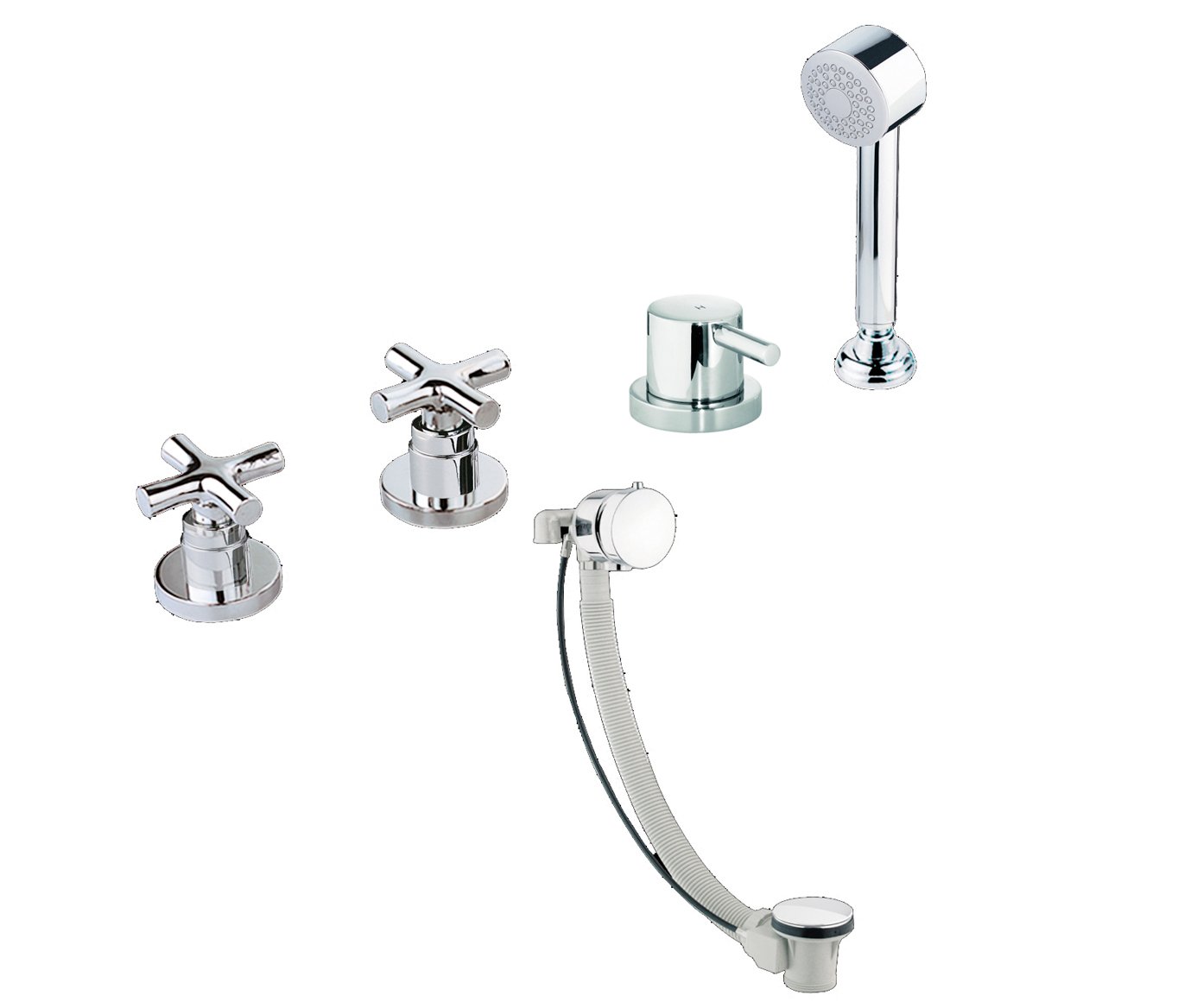 JTP - Solo 4 Hole Bath Shower Mixer with Bath Filler