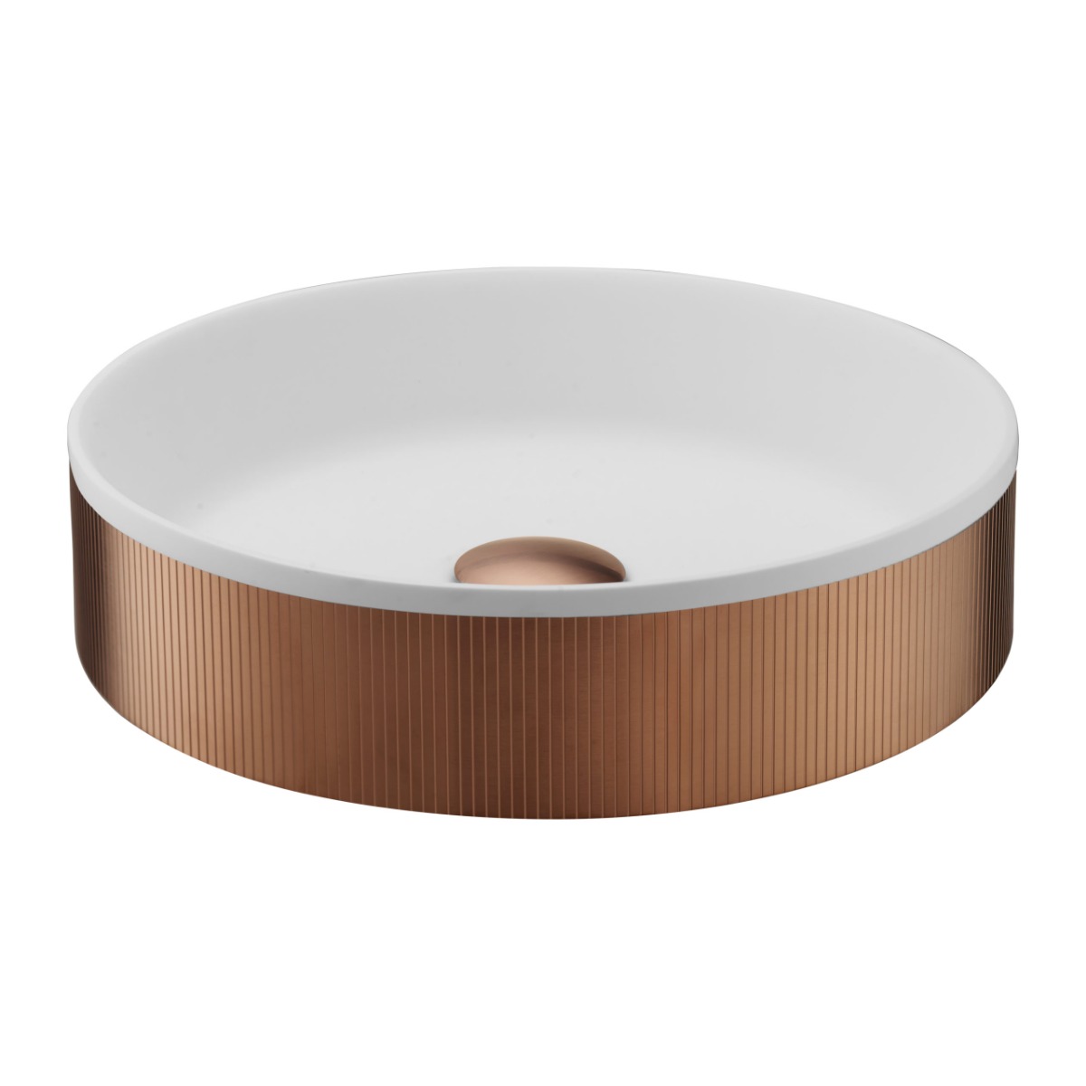 EVO Counter Top Basin with unslotted click clack waste - Brushed Bronze
