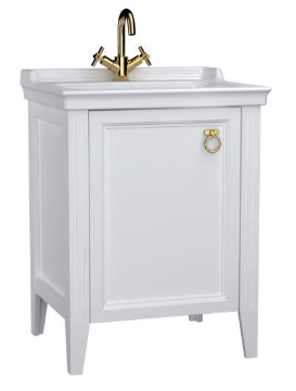 VitrA Valarte Washbasin Unit; 65 cm; with doors; 1 tap hole; Matte White; left